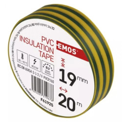 Taśma izolacyjna PVC 19mm / 20m żółto-zielona F61925 /10szt./