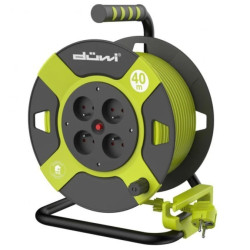 Przedłużacz bębnowy 4-gniazdowy H05VV-F 3G1.5, 40m lemonkowo-czarny / 24627