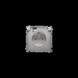Gniazdo pojedyncze z/u IP44 satynowe BMGZ1B.01/29A Kontakt-Simon Basic