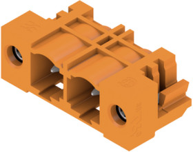 Pin header, 2 pole, pitch 7.62 mm, angled, orange, 1472610000