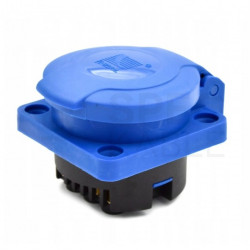 Gniazdo hermetyczne tablicowe z klapką [2P+Z] 230V 16A niebieskie IP54 do obudowy