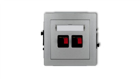 Deco Gniazdo Głośnikowe Podwójne Srebrny Metalik 7Dgg-2