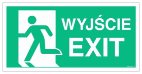 ZNAK - AC076 Wyjście / EXIT lewostronne 100 x 50 cm TS - Płyta TD foto.