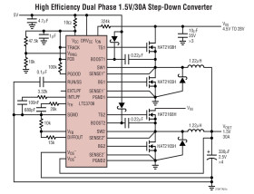 Fast 2-Phase, No RSENSE, Synchronous DC/DC Controller with Tracking/Sequencing
