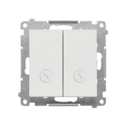 Simon 55 Łącznik schodowy podwójny z podświetl. osobne podśw. dla klawiszy (moduł), szybkozłącza Jasnoszary mat TW6/2L2.01/114