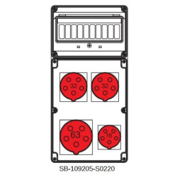 Rozdzielnica 5x63A 2x5x32A 1x5x16A INA=63A IP54 SB-109205-S0220-54