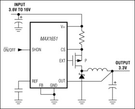 5V/3.3V or Adjustable, High-Efficiency, Low-Dropout, Step-Down DC-DC Controller