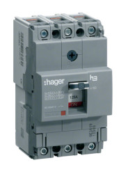 Wyłącznik kompaktowy MCCB, 3-biegunowy, 40A, 220/415V, Montaż na szynie DIN, Hager, HHA