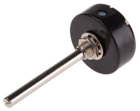 Potencjometr z przewodem nawojowym 2kΩ RS PRO średnica wału 6,35 mm 3W długość wału 25mm średnica 40mm Montaż panelowy