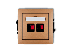 DECO Gniazdo głośnikowe podwójne złoty metalik 8DGG-2 KARLIK