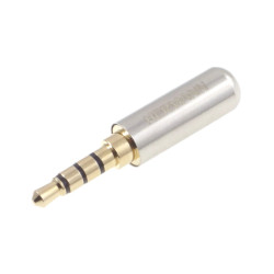 Wtyk jack 3.5 4-polowy HERMANN srebrny SLIM, profesjonalny