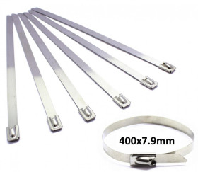 OPASKA STALOWA ZACISKOWA 400x7,9 GRUBE OPASKI STALOWE 100 SZTUK METAL