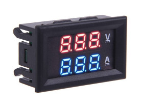 Woltomierz amperomierz LED 0-99VDC 10ADC red/blue panelowy