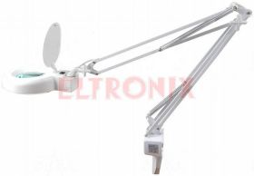 LUPA WARSZTATOWA PODŚWIETLANA ŚWIETLÓWKĄ FI 120MM 3 DIOPTRIE