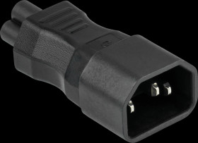 SKA-1405S Power adapter IEC plug C14 to IEC socket C5, black