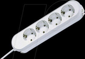381.221K Socket outlet, 4 sockets, type F - CEE 7/3, white