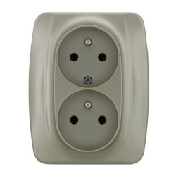 VENA Gniazdo podwójne z/u z niezmiennością faz satyna 515037