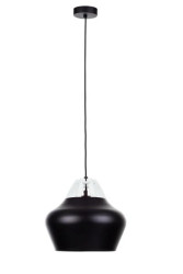 Lampa wisząca nowoczesna 1xE27 NEGRO WOOD WHITE/BLACK