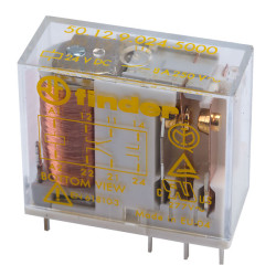 Finder 50.12.9.024.5000 PCB Mount Relay 24VDC 8A DPDT AgNi &#x2B; Au