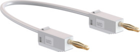 Measuring lead with (2 mm plug, spring-loaded, straight) to (2 mm plug, spring-loaded, straight), 600 mm, white, PVC, 0.5 mm², C