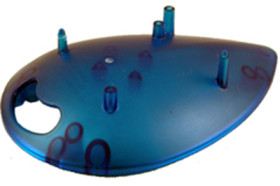 ABS enclosure platform, (L x W x H) 145 x 100 x 33 mm, blue/transparent, 1593HAMEGG2TBU