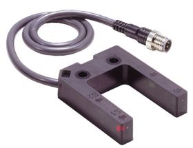 E3Z-G81-M3J Czujnik widełkowy, PNP NO/NC (przełącznik), rozstaw 25mm, 1 wiązka optyczna, światło IR, przewód 0.3m zakończony złą