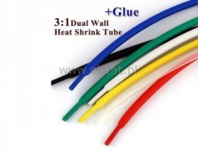 Koszulka termokurczliwa RC- 3,2; klej; czerwona