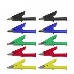 Krokodylki pomiarowe 10sz zestaw CATIII 20A/1000V 5 kolorów