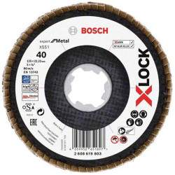 Bosch 2608619803 X551 Flap Disc 125mm Fast Grinding Stainless Steel