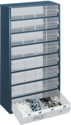 Steel magazine, with 8 drawers, blue, (L x W x D) 552 x 306 x 150 mm, STAHLMAGAZIN 1208-03