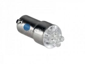 Żarówka samochodowa 4 LED 12V niebieska BA95