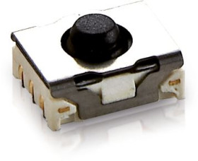 Short-stroke pushbutton, Form A (N/O), 100 mA/35 V, unlit , actuator (black, L 1.4 mm), 3 N, SMD, 1.14.002.103/0000