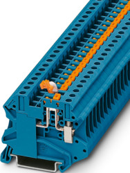 Knife disconnect terminal, screw connection, 0.14-6.0 mm², 2 pole, 20 A, 6 kV, blue, 1290815