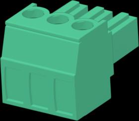 Socket header, 3 pole, pitch 3.81 mm, angled, green, 284507-3