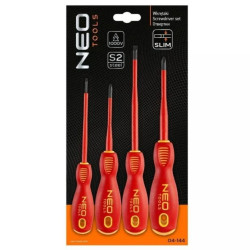 Wkrętaki izolowane 1KV dla elektryka 2xPŁ. + 2xPH NEO 04-144 zestaw 4 sztuk (4x SLIM)