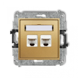 MINI Gniazdo komputerowe podwójne 2xRJ45 kat. 6 ekranowane 8-stykowy złoty 29MGK-6
