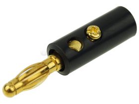 Wtyk banan złoty czarny skręcany