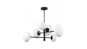 Efektowna Lampa Wisząca Do Jadalni Omi Kolor Czarny, Ramiona Z Szklanymi...