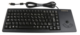 Klawiatura z trackballem Kompaktowa przewodowa, kolor: Czarny, USB, QWERTY (USA), CHERRY