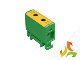 Zacisk WLZ35P/35/z Al/Cu złączka przelotowa na szynę TH35 do podłoża żółto-zielona Cu135A Al120A 48.537 ELEKTROPLAST
