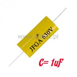 Kondensator poliestrowy 1uF/630VDC 10% osiowy