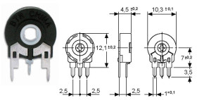 Potencjometr Piher PT10LV 470kohm stojący