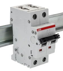 Wyłącznik nadprądowy MCB, Typ D, 2-biegunowy, 1A, 400V, 125V, na szynę DIN, ABB S202M-D1, S200M
