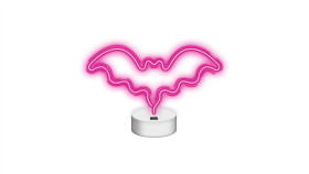 Neon Na Podstawce Led Nietoperz Różowy Nne07 Neolia