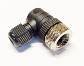 RKCW4/7 gniazdo żeńskie kątowe na przewód, seria M12; 4 pin