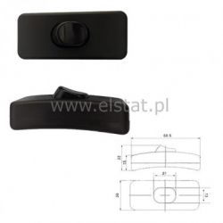 Przełącznik czarny na kabel 2A 250V - duży PK303