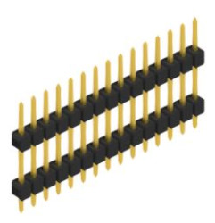 Pin header, 15 pole, pitch 2.54 mm, straight, black, 10056574