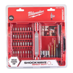 Zestaw wytrzymałych bitów udarowych 40szt. Shockwave Impact Duty Milwaukee