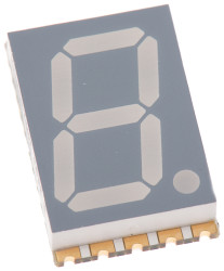 Wyświetlacz diodowy LED 7-segmentowy ze wspólną anodą 44 mcd RH DP, Czerwony 14.2mm Kingbright 630 nm