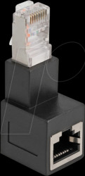 87862 RJ45 plug to RJ45 jack Adapter Cat.6A 90° downwards angled